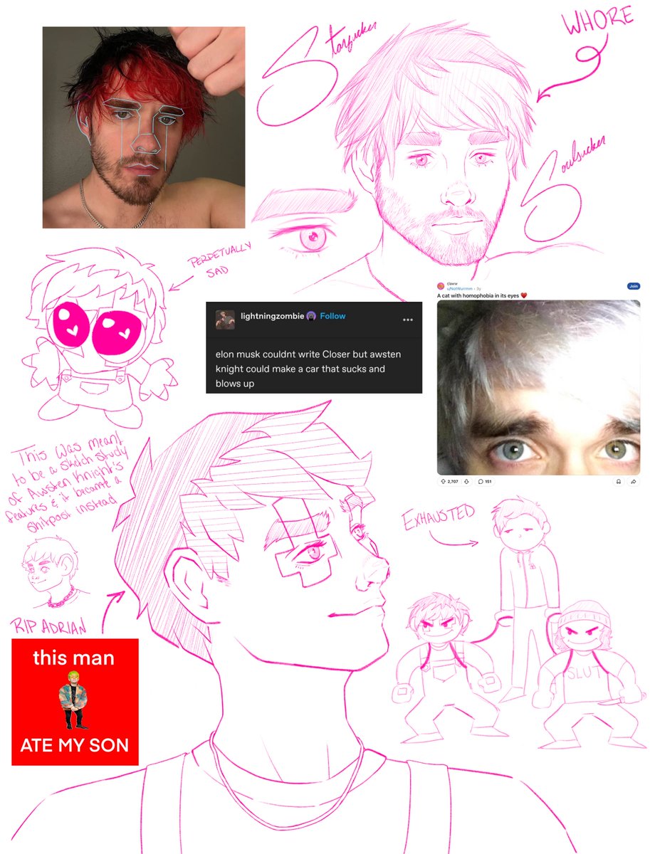Ecto1orean's tweet photo. was trying to do a sketch study of @awsten and it became nonsense instead, what else is new https://t.co/pehQA0cvHk