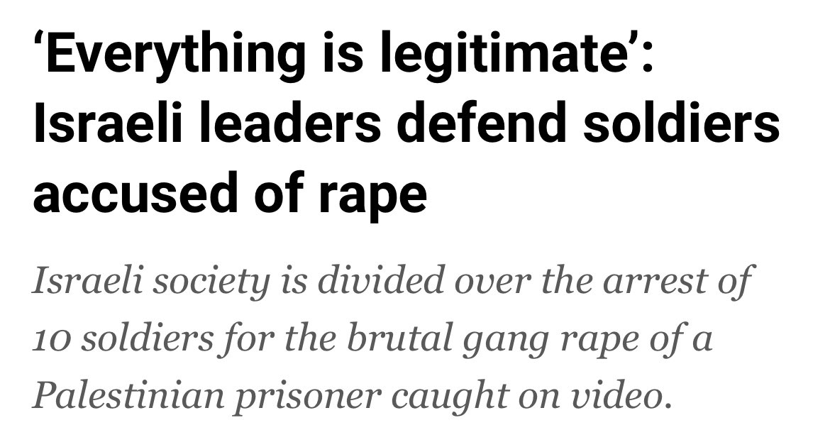 davenewworld_2's tweet photo. Remember that video of a Palestinian man who was brought to a wall where guards used shields to hide their identity from a camera and then proceeded to rape him? Remember when Israeli leaders defended the rapists? Remember when Israelis rioted to support systemic rapes? https://t.co/9rRvTxX9nu