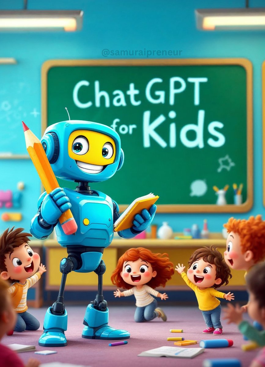 samuraipreneur's tweet photo. ChatGPT for kids.

6 Fun use cases for your children:

(Bookmark to let them try later) https://t.co/21mNZ3e39E