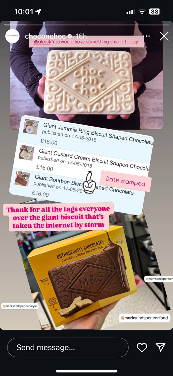 Mashcat's tweet photo. Shame on you @marksandspencer stealing @chiefchoclady designs .. https://t.co/8EIh5PlSjC