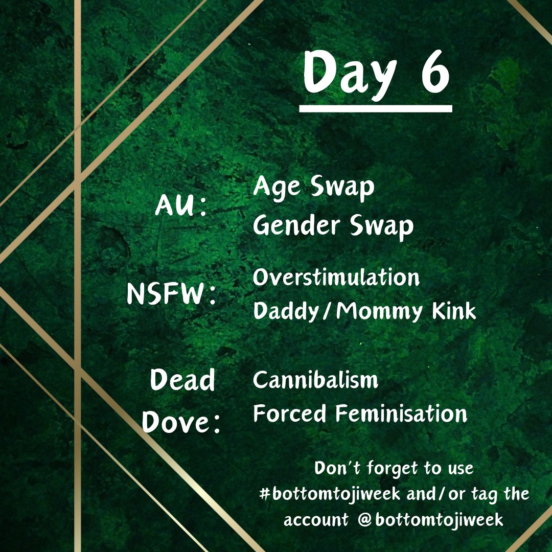 BottomTojiWeek's tweet photo. We're on Day 6 of #bottomtojiweek We may be nearing the end of this event but that doesn't mean we stop now. https://t.co/bLv1alRZ36