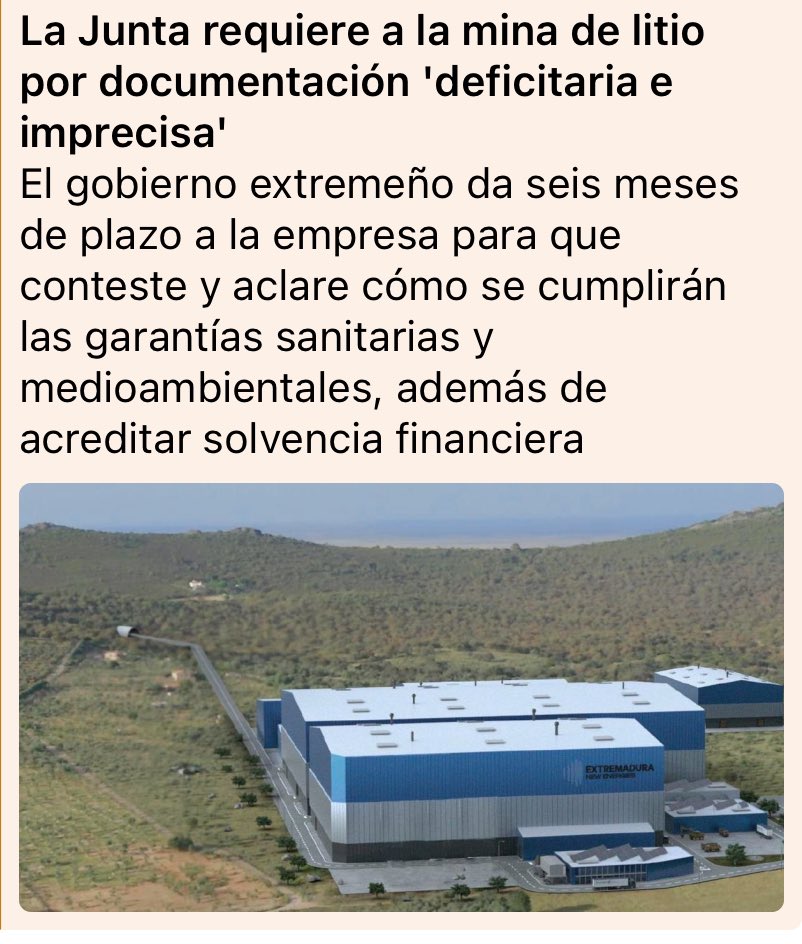 🤬La Junta hizo PREMIA el proyecto minero de Cáceres pese a sus graves deficiencias. Ahora exige esa documentación. Urge retirar los permisos ante la incompetencia de la administración ¿No sabían ya que es un proyecto engañoso?
