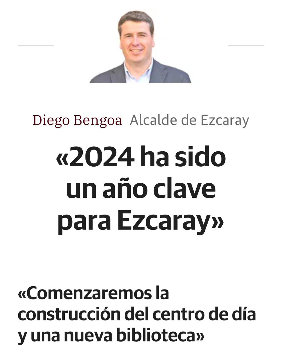 diegobengoa's tweet photo. Hoy en @lariojacom hablo de los logros de 2024 y los retos de 2025 para #Ezcaray: impulsar la sostenibilidad, reforzar los servicios sociales con un nuevo centro de día, apostar por la educación y la cultura con una nueva biblioteca, y mejorar nuestras aldeas. https://t.co/XNV5aMabig
