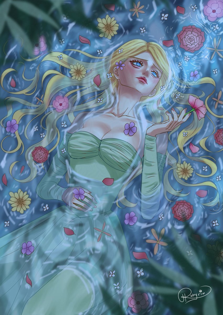 RubyyRim's tweet photo. "In the cold embrace of water, she seeks solace, with flowers standing silent as witnesses in the stillness"

#art  #illustration #DigitalArtWork #artidn https://t.co/DFOBUzlCGP