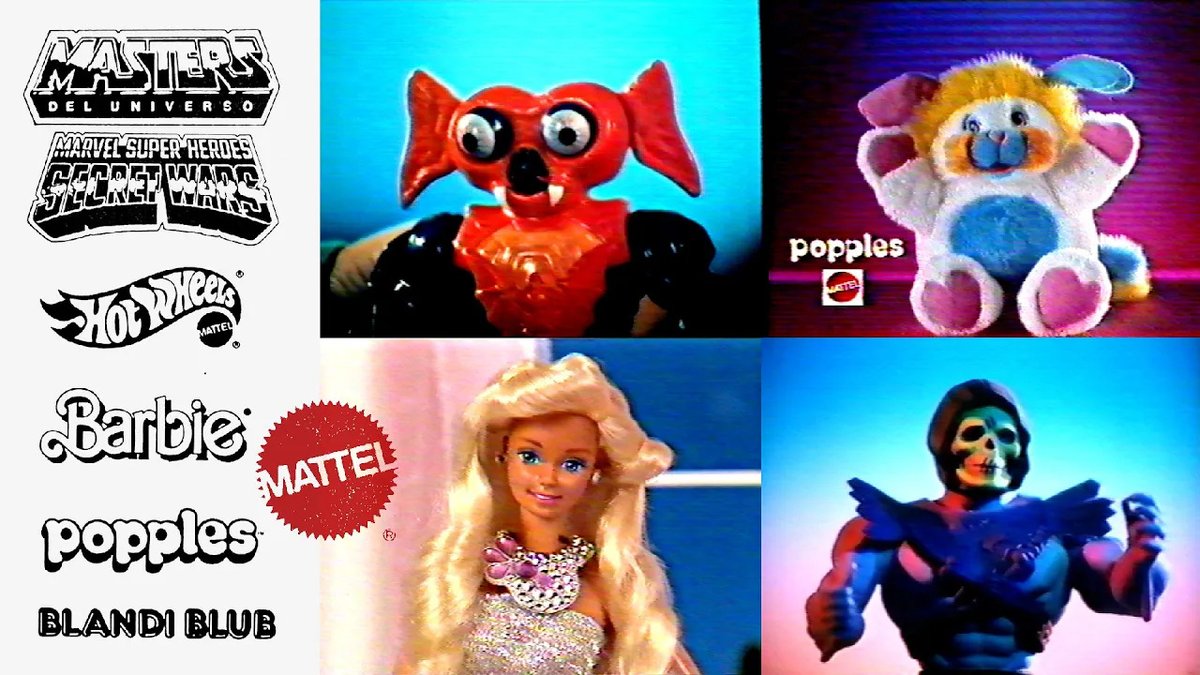 Bobina de spots publicitarios Mattel España 1987 sacados de una cinta VHS que compramos en un mercadillo. Novedades MATTEL de ese año, con  Barbies, Masters, y mucho Constantino Romero. Tenemos el video oculto en yt, si te interesa verlo toma el enlace: 
youtu.be/BUbxANZ0MtI
