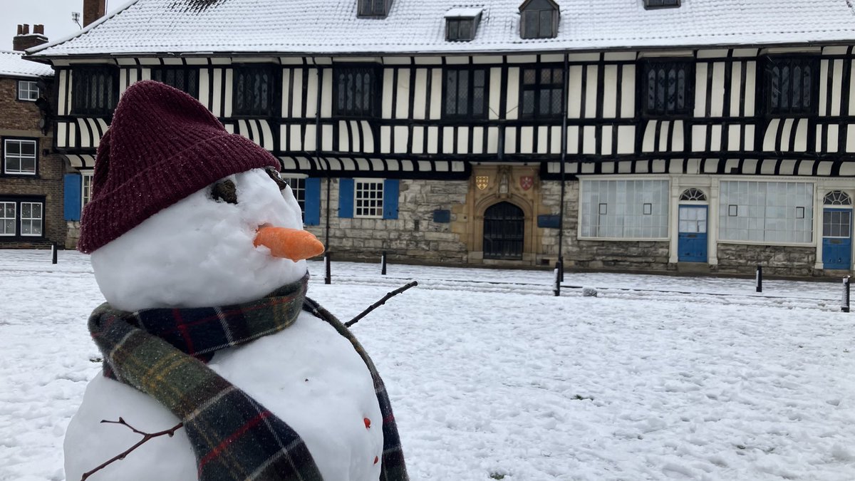A wintry scene at College Green in #York