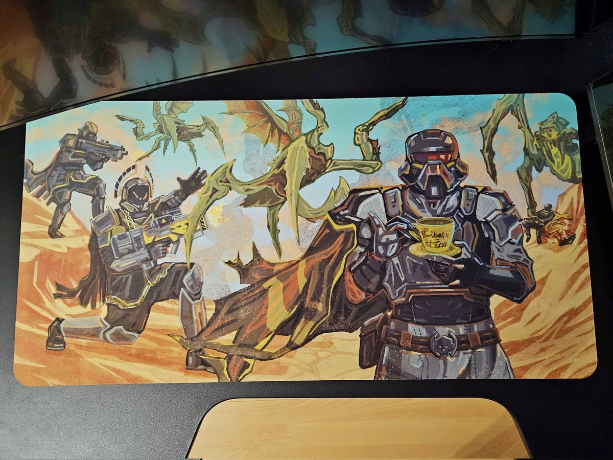gentlecheese's tweet photo. The mousepad itself!

#art #fanart #helldivers #helldivers2 #helldiversfanart #helldiversmerch #gaming #videogame #gamingdesk https://t.co/axrmFZCQq9