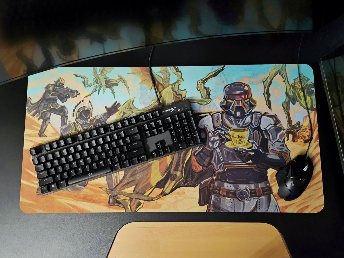 gentlecheese's tweet photo. The mousepad itself!

#art #fanart #helldivers #helldivers2 #helldiversfanart #helldiversmerch #gaming #videogame #gamingdesk https://t.co/axrmFZCQq9