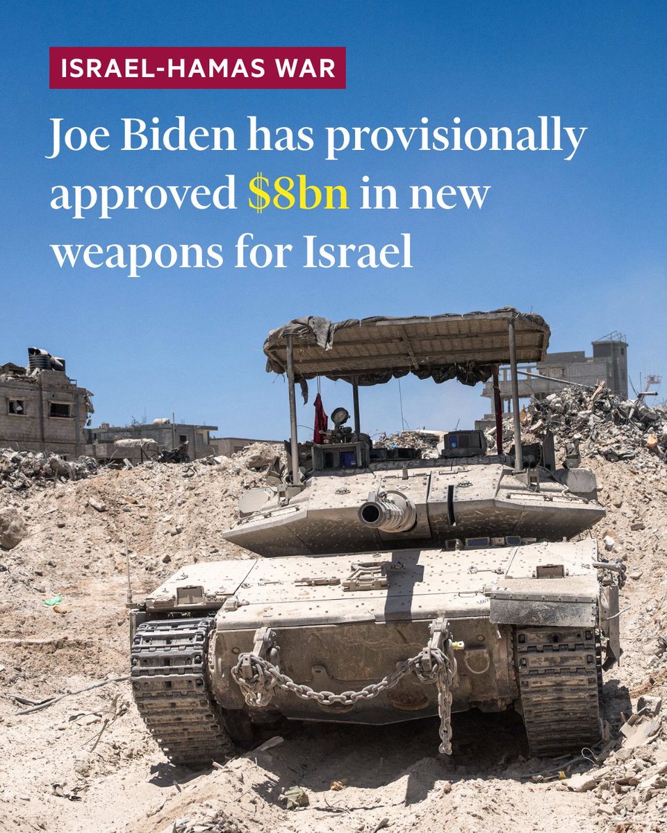 FT's tweet photo. The Biden administration has repeatedly raised concerns with Israel about the humanitarian situation in Gaza but has largely not followed through on threats to withhold weapons. https://t.co/polBaMI55i https://t.co/Btg4vt2K2C