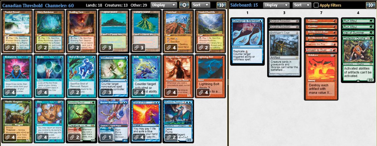 Canadian Threshold #mtglegacy!
I'm trying seal of removal for delirium! I'm also trying druid! Channeler to feed threshold and delve! #canadianthreshold