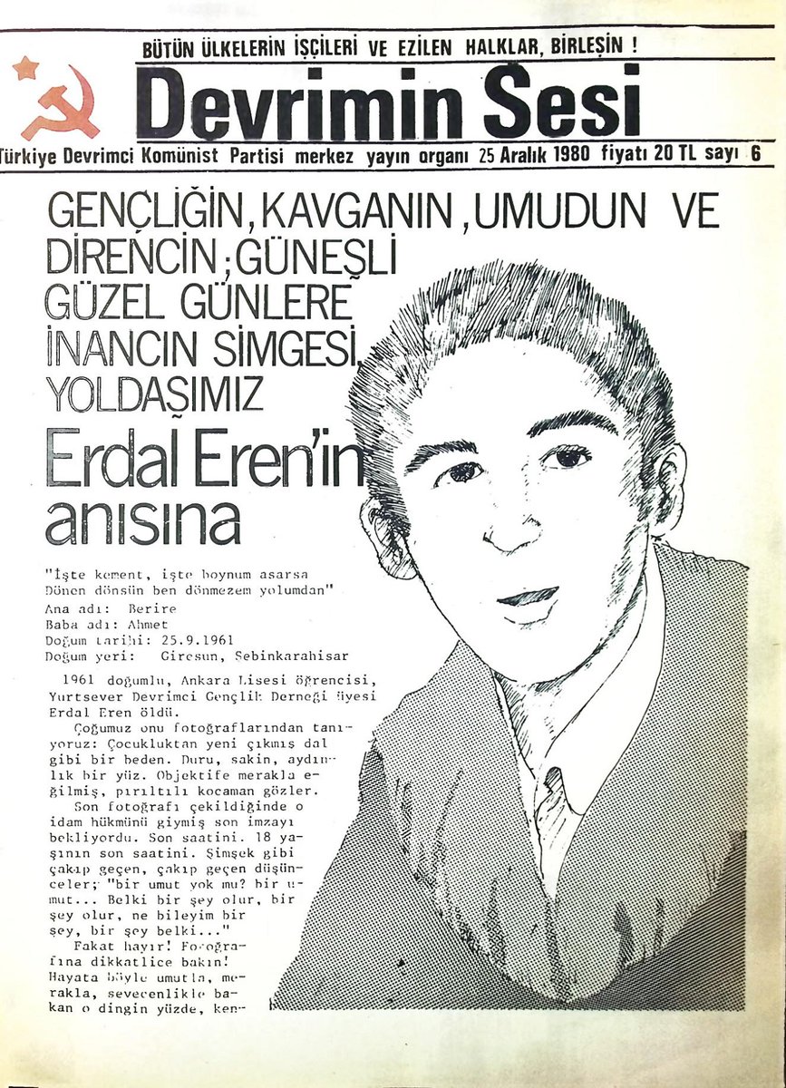 dibar_net's tweet photo. Devrimin Sesi 5.Sayı, 25 Aralık 1980 https://t.co/DERX7Ocqk7