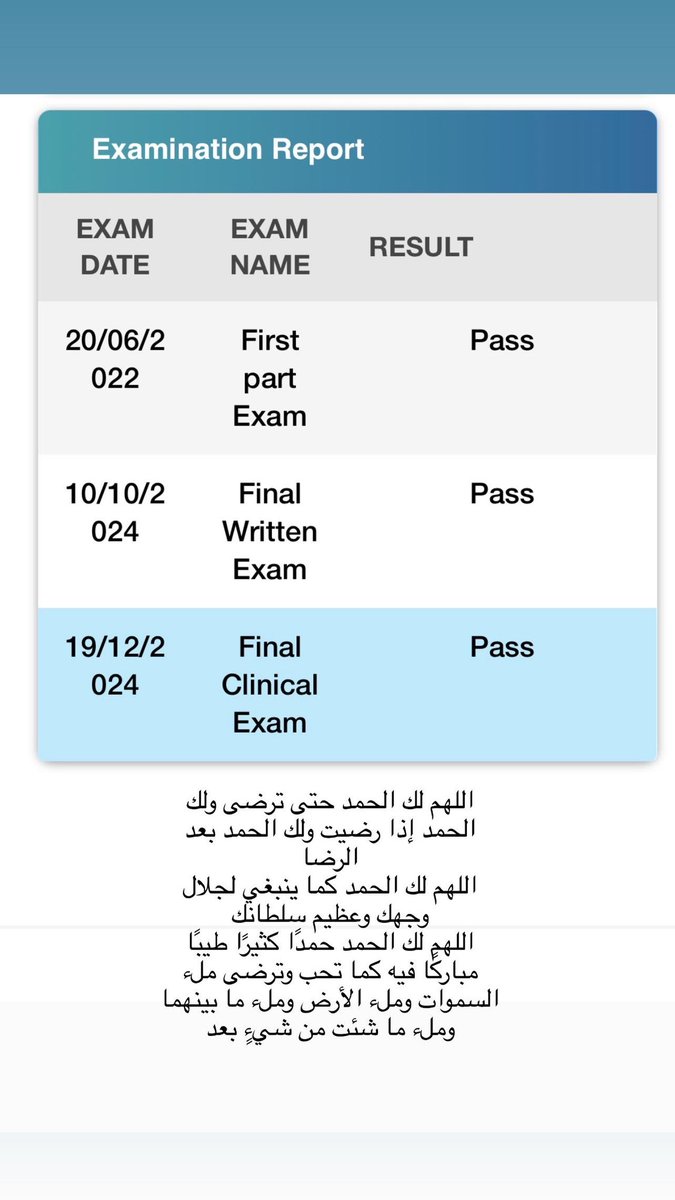 اللهم لك الحمد تم حصولي على البورد والزمالة السعودية في تخصص اصلاح وتجميل الاسنان 🌷