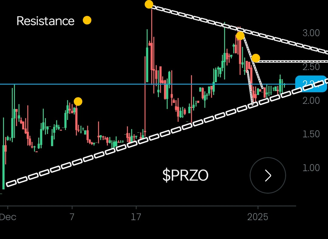 TheArchitect_GT's tweet photo. $PRZO specializes in drone safety systems, focusing on the design and development of autonomous parachute safety solutions

Full Profile 
https://t.co/a3crHKzOHp

TECHS
Trade key resistance levels or stay long 

#Drones #TrendingStocks #CatalystStocks
$MTEK $RR $KULR $LIDR $NITO https://t.co/F75cjuIfWy