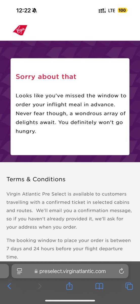 braddels's tweet photo. @VirginAtlantic how is this possible when my flight is in 5 days? https://t.co/yNMH4MjkbH