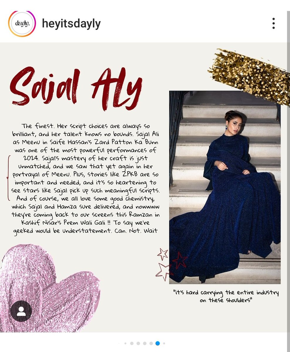 Most perfect description I have read in recent times -  "it's hard carrying the entire industry on these shoulders" 👑 
#SajalAli #SajalAly #zpkb #ZardPattonKaBunn