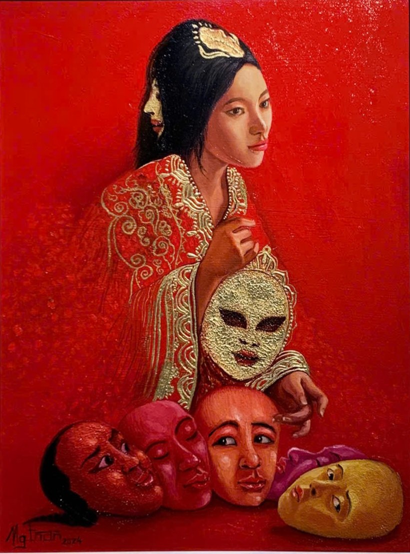 NguyenToan_Art's tweet photo. Lựa Chọn Cuối Ngày
50x70cm
Sơn dầu dát vàng lá trên canvas
2024 - T o a n N g u y e n https://t.co/W1fi5veLoe