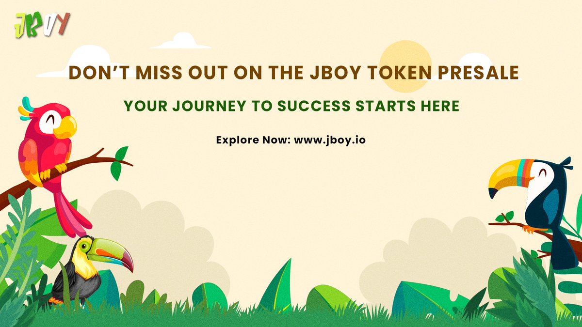 Jungleboytoken's tweet photo. 🚀 🔥 The $JBOYToken Pre-Sale is LIVE! 🔥

Your journey to success STARTS NOW! 🌟 Don’t wait—be among the early investors and grab your spot in the future of crypto wealth.

👉 Explore & Invest Today: https://t.co/dnHPYumVL3

$JBOYToken $CryptoPreSale $InvestNow $PinkSaleLive $CryptoOpportunity