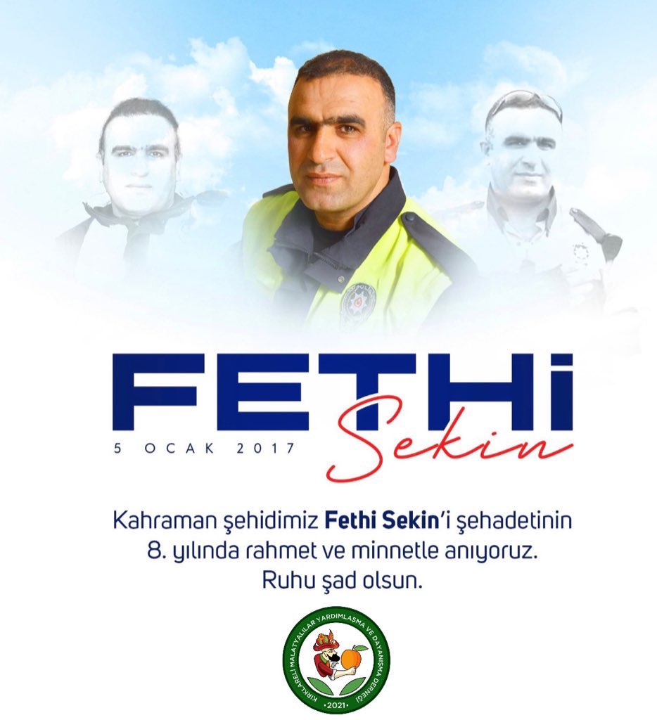 İzmir’de teröristlerin hain planını canı pahasına bozarak şehadete yürüyen kahraman şehidimiz  FethiSekin’i saygı ve rahmetle anıyoruz. 🇹🇷 🫡
#kırklarelimalatyalılarderneği