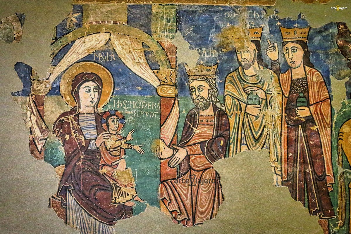 arteviajero_com's tweet photo. Os presentamos las magníficas pinturas románicas procedentes de la iglesia parroquial de Navasa (Huesca, #Aragón), en ellas observamos la Adoración de los Reyes Magos. Actualmente se conservan en el Museo Diocesano de Jaca
#FelizDomingo #BuenosDias https://t.co/sPkllxeR6S