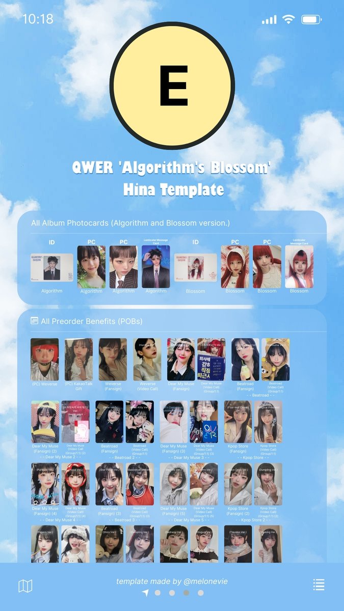QWER 'Algorithm's Blossom' Photocard Template Hina and Siyeon +
