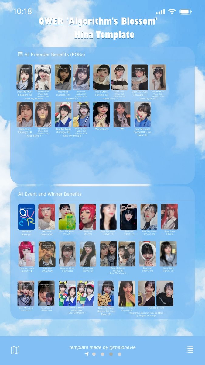 QWER 'Algorithm's Blossom' Photocard Template Hina and Siyeon +