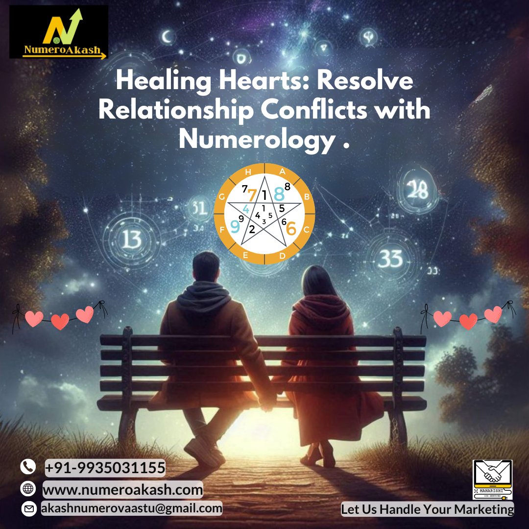 Numeroakash's tweet photo. 💖 Healing Hearts with Numerology! 💖 

 Struggling with relationship conflicts? 

 Contact us now: +91-9935031155 
 Visit: https://t.co/6HUOSxI494 
 Email: akashnumerovaastu@gmail.com

#Numerology #HealingHearts https://t.co/ZjGd69umwW