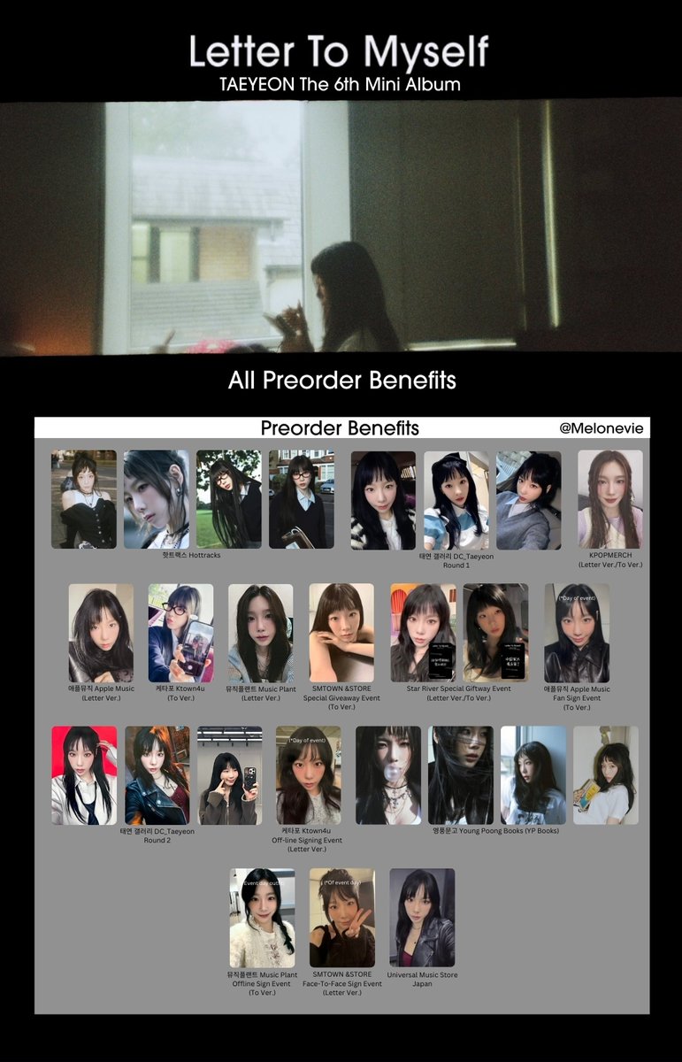 TAEYEON 태연 'Letter To Myself' Photocard Template + SMTOWN &STORE
