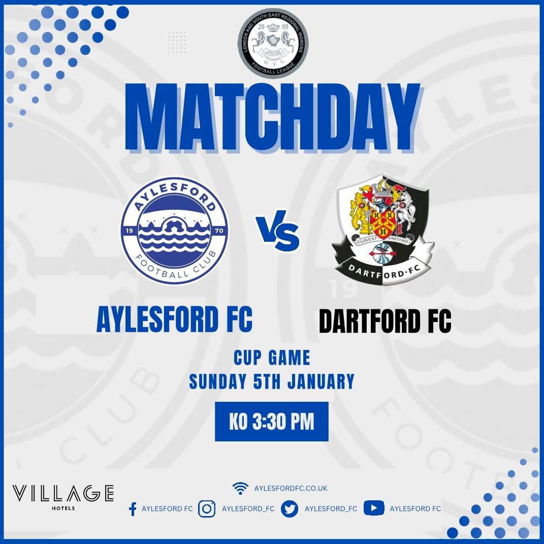 Aylesford FC (Ladies) (@aylesfordlfc) on Twitter photo Matchday π΅ βͺοΈ
π @LSEWomensFl League Cup
ποΈ <a href="/DartfordFCWomen/">DartfordFCWomen</a>
π <a href="/aylesford_fc/">Aylesford Football Club</a> 3G
π Β£5 adults, Β£3 concessions
ππΊ Pavilion open for food & drink
First game of 2025 and its a Kent derby with a quarter final place at stake, come down and support β½οΈ Matchday π΅ βͺοΈ
π @LSEWomensFl League Cup
ποΈ <a href="/DartfordFCWomen/">DartfordFCWomen</a>
π <a href="/aylesford_fc/">Aylesford Football Club</a> 3G
π Β£5 adults, Β£3 concessions
ππΊ Pavilion open for food & drink
First game of 2025 and its a Kent derby with a quarter final place at stake, come down and support β½οΈ