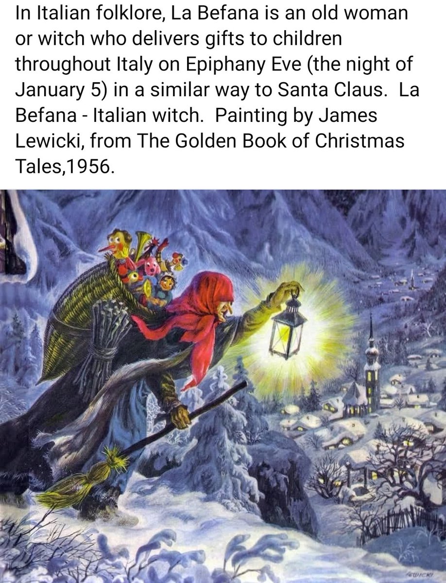 ArronUsher's tweet image. Happy #TwelfthNight tonight on the  #EpiphanyEve  

Tonight the Italian Christmas witch #LaBefana will be out on her broomstick delivering sweets to good children but lumps of coal to naughty children.  🧙

🤗 😉