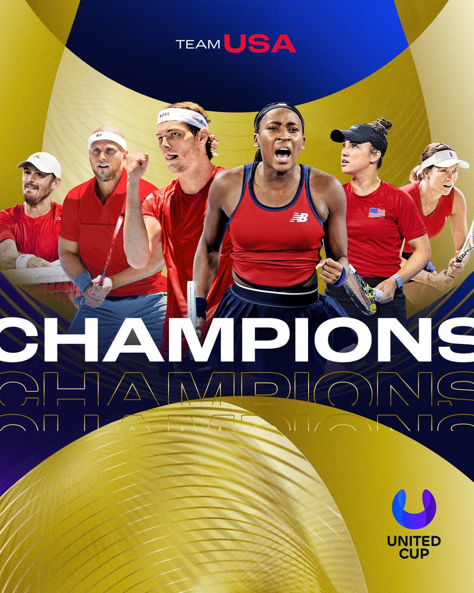 UnitedCupTennis's tweet photo. USA ARE YOUR 2025 #UNITEDCUP CHAMPIONS 🏆 🇺🇸 👑 https://t.co/FUDfey6yNf