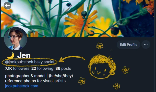 screenshot of a bluesky profile with the name @jookpubstock.bsky.social