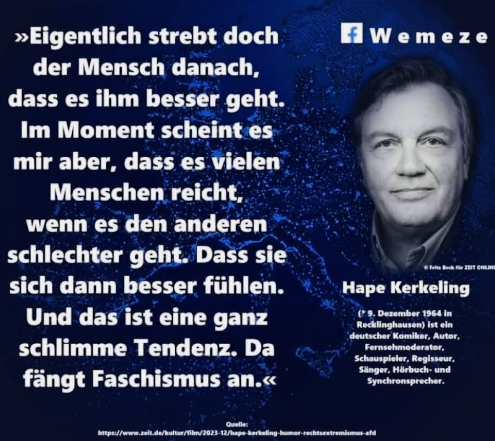 Mein „Micdrop“ des Tages 🎤

Schönen Sonntag all denen die es fühlen.

🙏🫶🤝
<a href="/HKerkeling/">Hape Kerkeling</a>