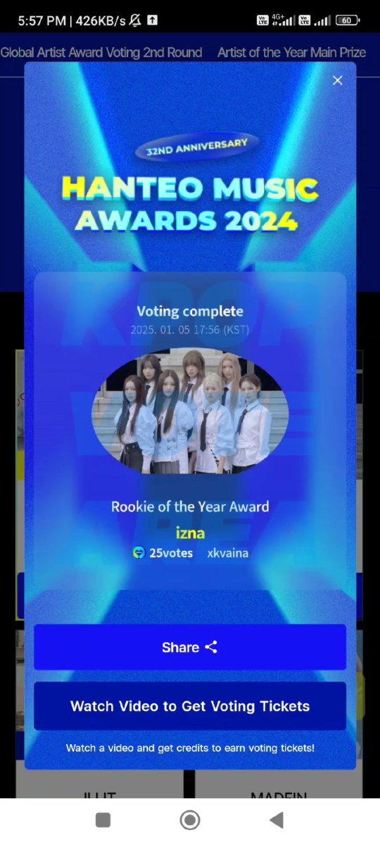 KPOPVOTEAREA's tweet photo. 💌 DEAL [250105]

• WHOSFAN | Hanteo Music Awards (HMA) - Rookie of the Year Female

Rules not meet, still give:

🎟️ 25 Tickets for: #izna
Congratulations!

Thank you for your participation!
#KPOPVOTEAREA_PROOF https://t.co/tS5PWpHXQV