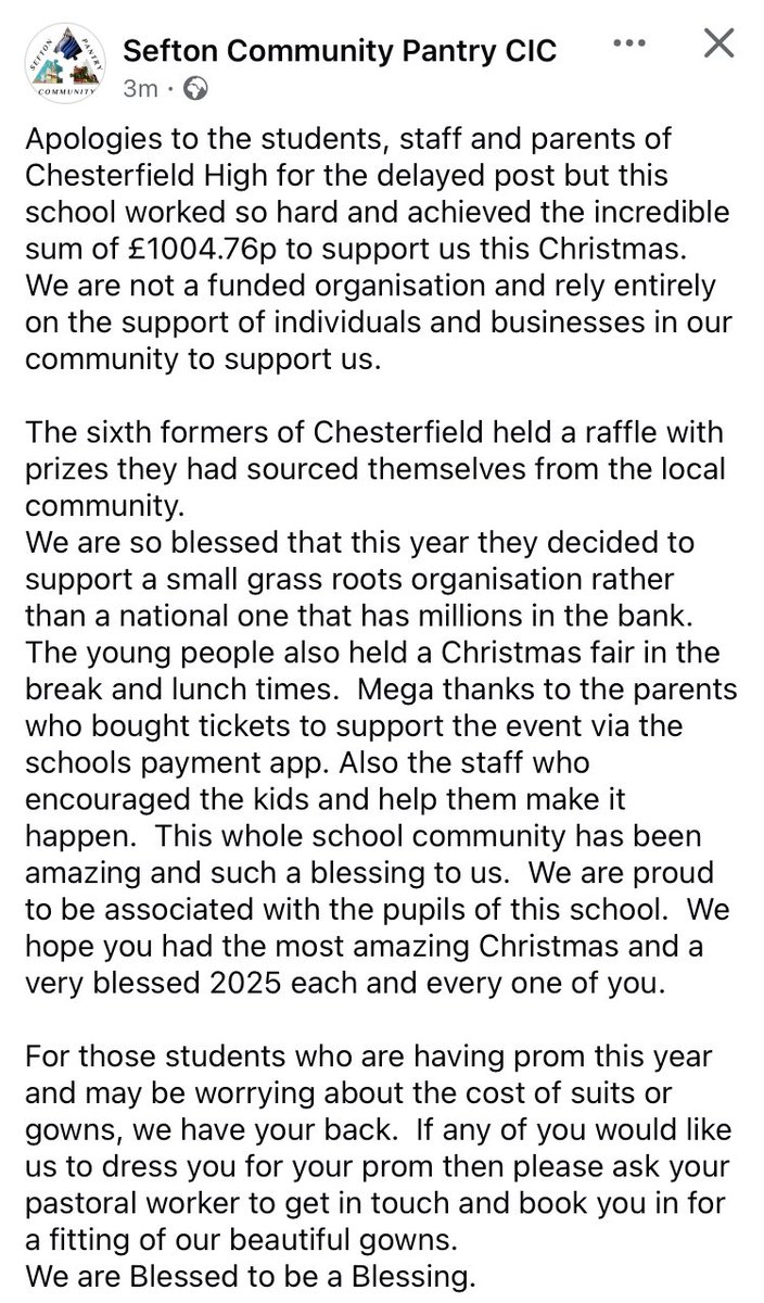 Huge thanks to Chesterfield High ❤️