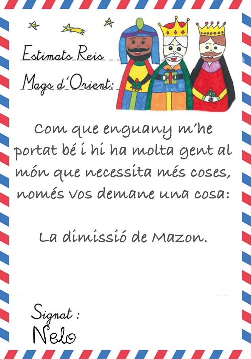 Carta als Reis d’Orient….