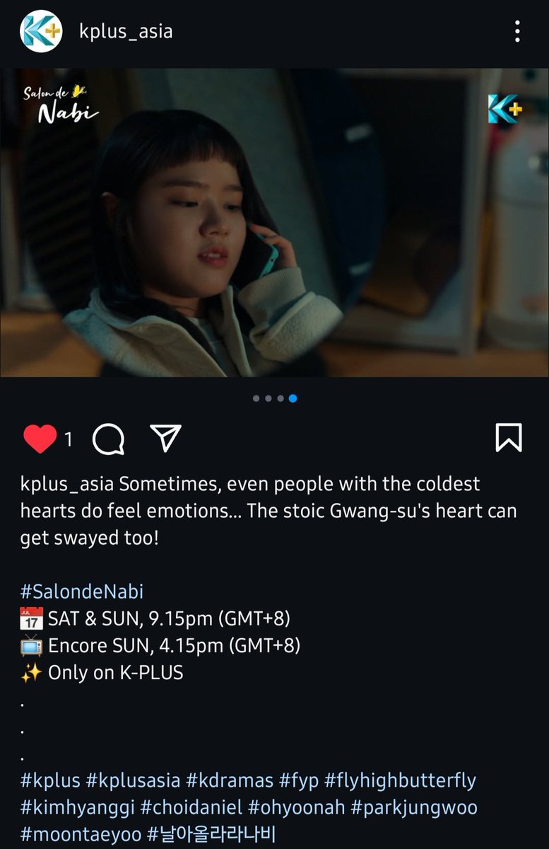 MomijiCrimson's tweet photo. K-PLUS Asia updated with #SalondeNabi

📅 SAT &amp; SUN, 9.15pm (GMT+8)
📺 Encore SUN, 4.15pm (GMT+8)
✨ Only on K-PLUS.

#flyhighbutterfly #kimhyanggi #choidaniel #ohyoonah #parkjungwoo #moontaeyoo #날아올라라나비 #김향기 https://t.co/PVmQE6XLa1