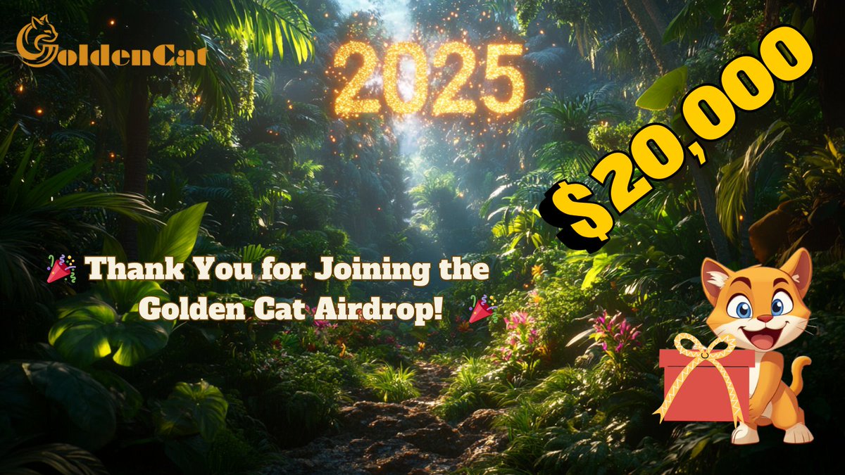 WildGoldenCat's tweet photo. 🎉 Wow! The response has been overwhelming! 🎉

Thank you to everyone who participated in the Golden Cat 2025 New Year Airdrop! 🐾
We've received an incredible number of entries, and we’re thrilled to see so many new faces join the Golden Cat community.
📢 What’s next?

Winners will be announced on January 7, 2025.

Airdrop distribution will follow shortly after.
Stay tuned to our Telegram and Twitter for updates! 🚀
Together, we’re making 2025 a year of rewards and conservation. 🌍

#GoldenCat #GCT #Airdrop