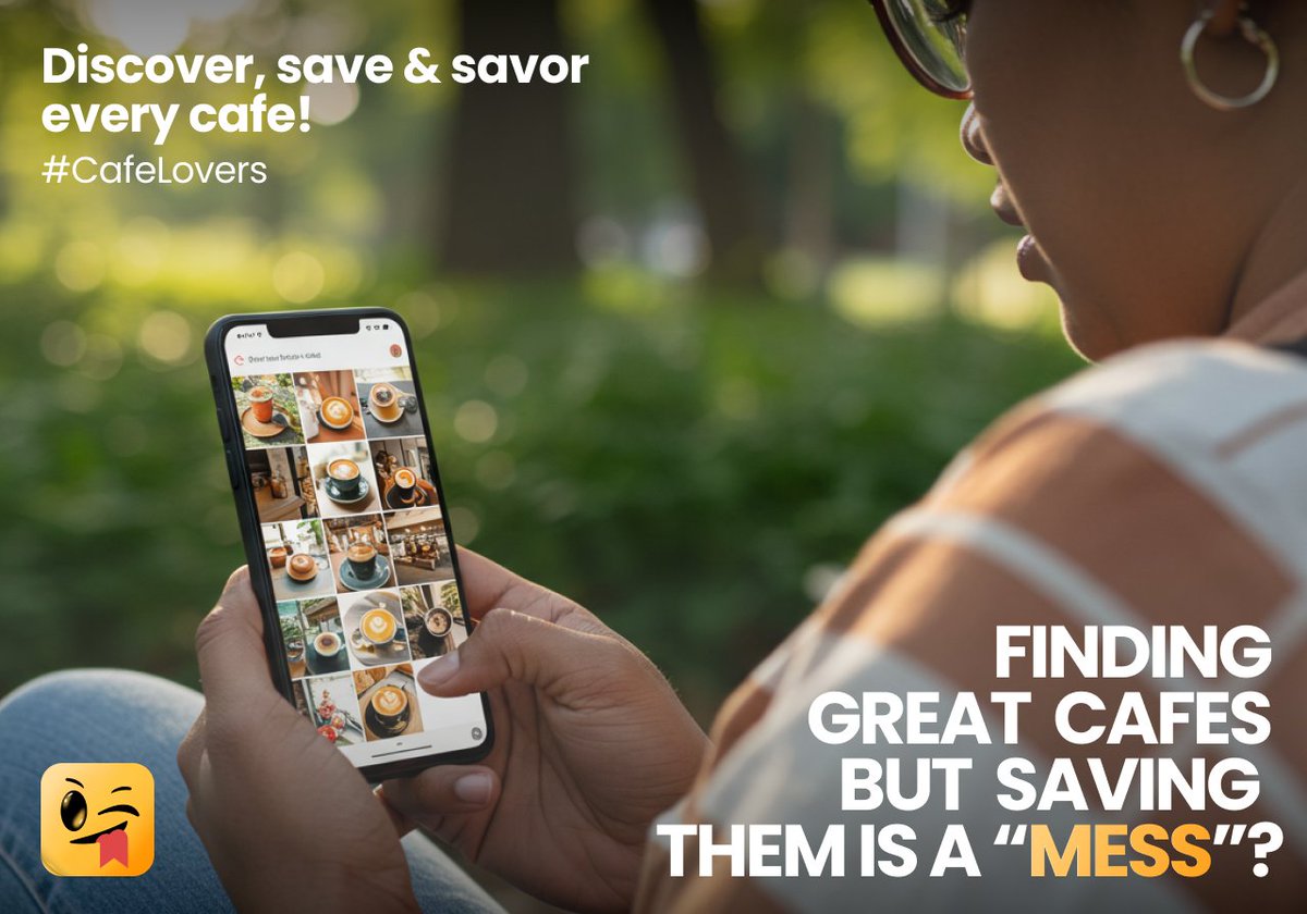 cmdFMylife's tweet photo. Seeing so many amazing cafes online but struggling to keep track of them all? 😫 Enki is here to help! Save all those must-visit cafes in one place, and find them instantly when ready for your next coffee adventure. #EnkiApp #CafeHopping #CoffeeAddict #OrganizedLife https://t.co/HGn7QeQHee