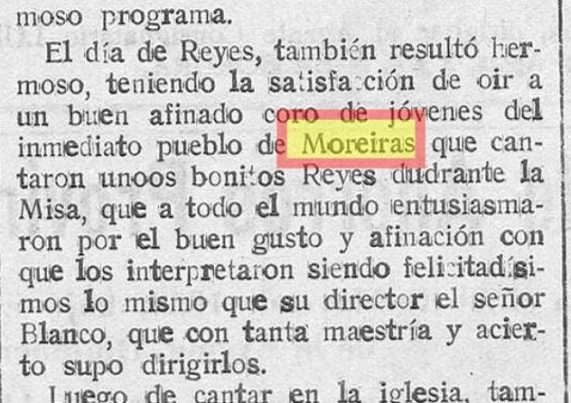 patrimonioToen's tweet photo. O 9 de xaneiro de 1935 o diario La Región recollía nun artigo os festexos de Nadal na parroquia de Sobrado do Bispo (#Barbadás). No artigo fálase dun grupo de mozos de Moreiras (#Toen) foran a cantar os Reis o 6 de xaneiro. Quen era aquel coro?⬇️ https://t.co/GlBQ1gnKaW