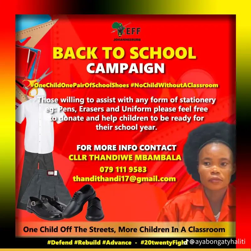 UnmovedLee's tweet photo. Fighters, please let's assist the various programs of the EFF to succeed.
Please donate what you can to this #EFFBackToSchool campaign
#20TwentyFight https://t.co/AjBLhs7WRs