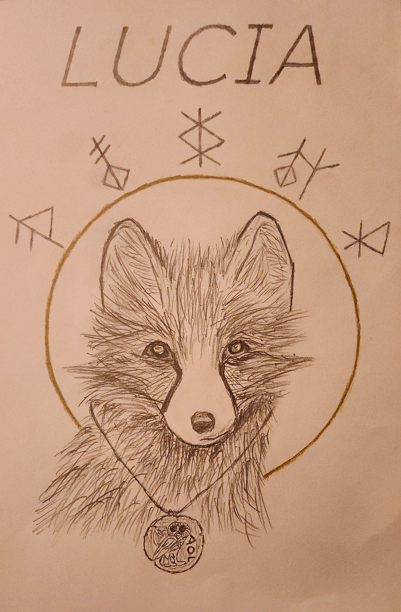 BeanofWisdom's tweet photo. Lucia is a female Arctic Fox who can exist in either feral or anthro form. Rather than being a traditional physical being, she embodies an immortal spirit that serves as a bridge between Furkind and the Divine. 

I felt so white making her. https://t.co/rRiX5VF9VC