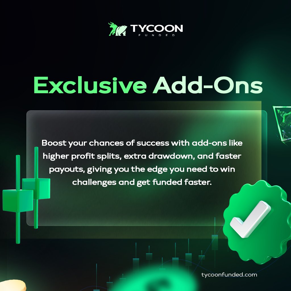We're going to offer a range of exclusive add-ons

- Higher profit splits
- Faster payouts

These advantages will give you the edge you need to succeed.