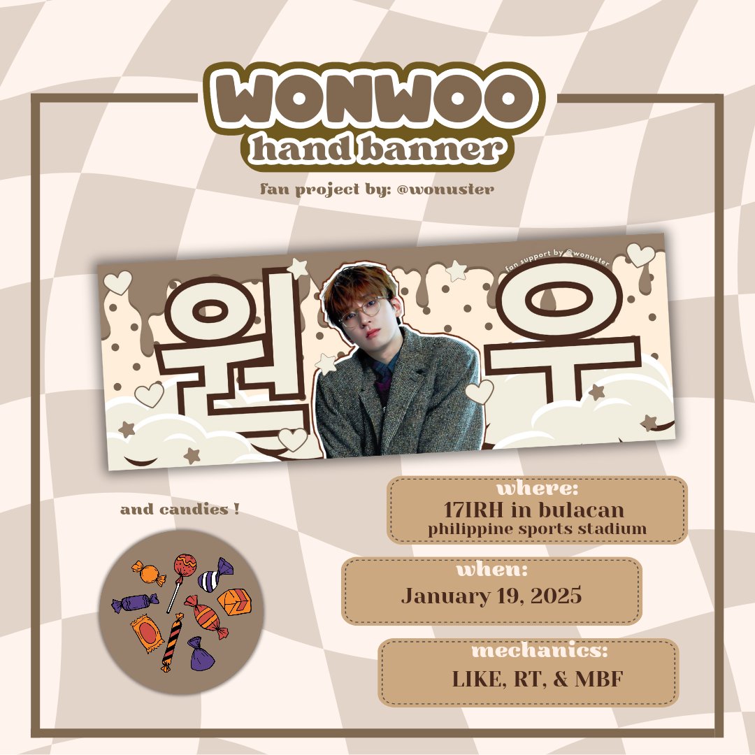 wonuster's tweet photo. Seventeen Right Here in Bulacan fan support 

 ⋆˚࿔ Wonwoo hand banner 𝜗𝜚˚
When: January 19, 2025 (Day 2)
Where: PH Sports Stadium 
LOC: TBA

⋆ like, rt, &amp; mbf
⋆ stricly 1:1
⋆ limited quantity only 

#SEVENTEEN_RIGHT_HERE_IN_BULACAN https://t.co/x2IkUlYnL3