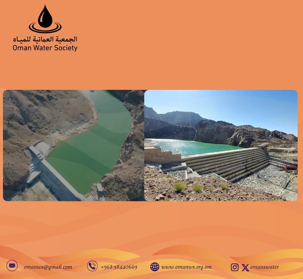 omanswater's tweet photo. يسر مجلس إدارة الجمعية العمانية للمياه أن تتقدم بخالص التهنئة والتبريكات لأهالي بلدة ظاهر الفوارس و لوزارة الثروة الزراعية والسمكية وموارد المياه بمناسبة الإنتهاء من الأعمال الأنشائية لسد وادي ظاهر الفوارس الأهلي بولاية عبري بمحافظة الظاهرة ..
وتبلغ السعة التخزينية للسد 130 الف متر مكعب..ويغذي هذا السد بشكل مباشر فلج ظاهر الفوارس.حيث تبلغ المساحة المزروعة في هذه البلدة 200 فدان من النخيل والاشجار بما يعادل 24000 شجرة.