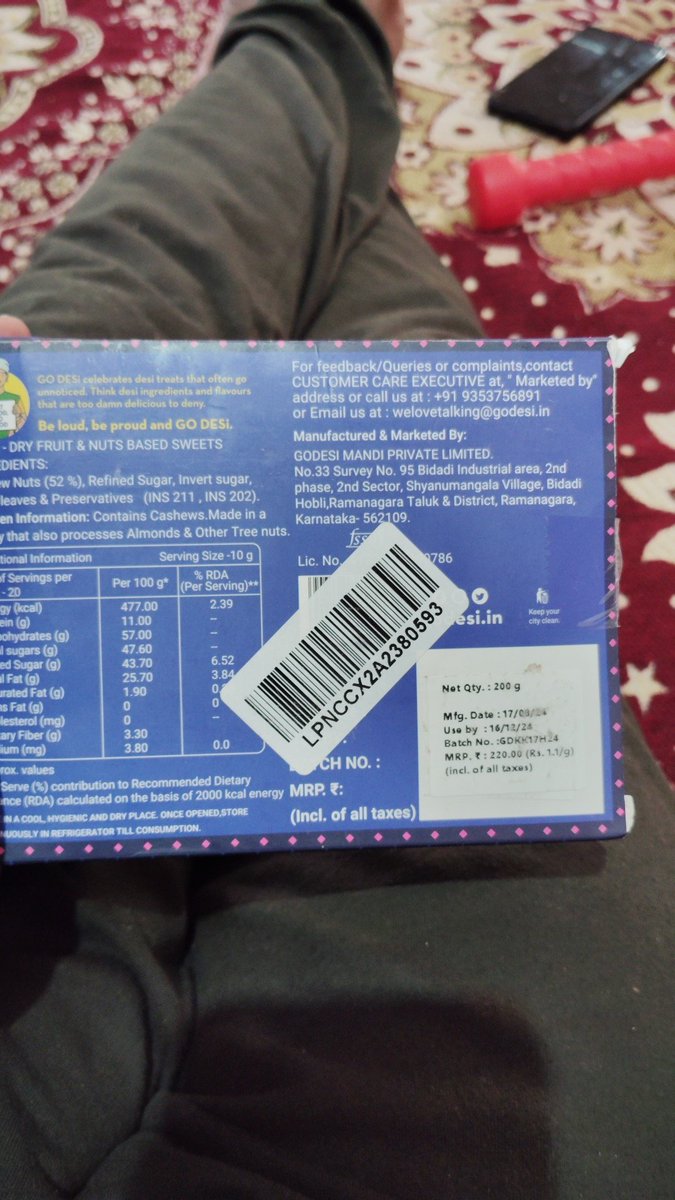 rahul29india's tweet photo. @amazonIN Today i got expired item from Amazon, And consumed by 1 year baby before seeing the expiry date of sweet, If any unexpected happens then who will responsible for this???? https://t.co/0xnQ31PmIF
