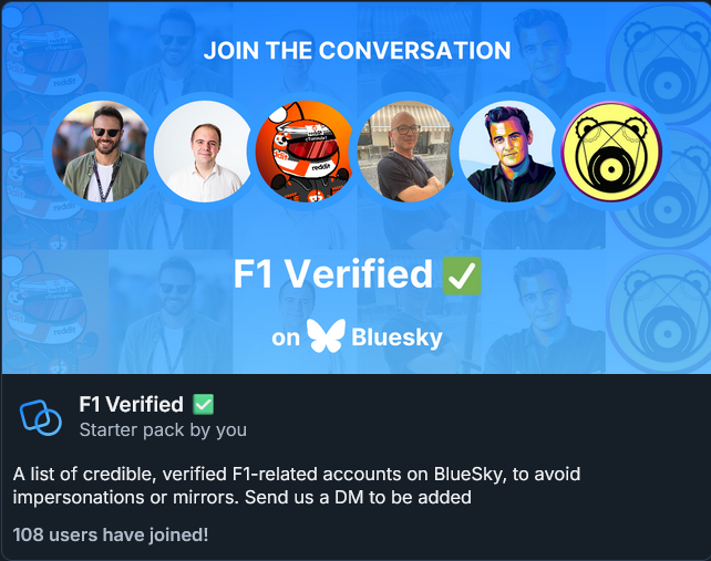 Just a quick reminder that you can find us and many other F1 journalists &amp; personalities over at the other place

#F1