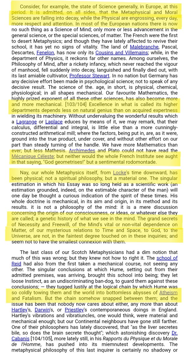 SebSteele0's tweet image. Thomas Carlyle, Signs of the Times, 1829. It could easily have been written today; we're still in the same spiritual crisis.