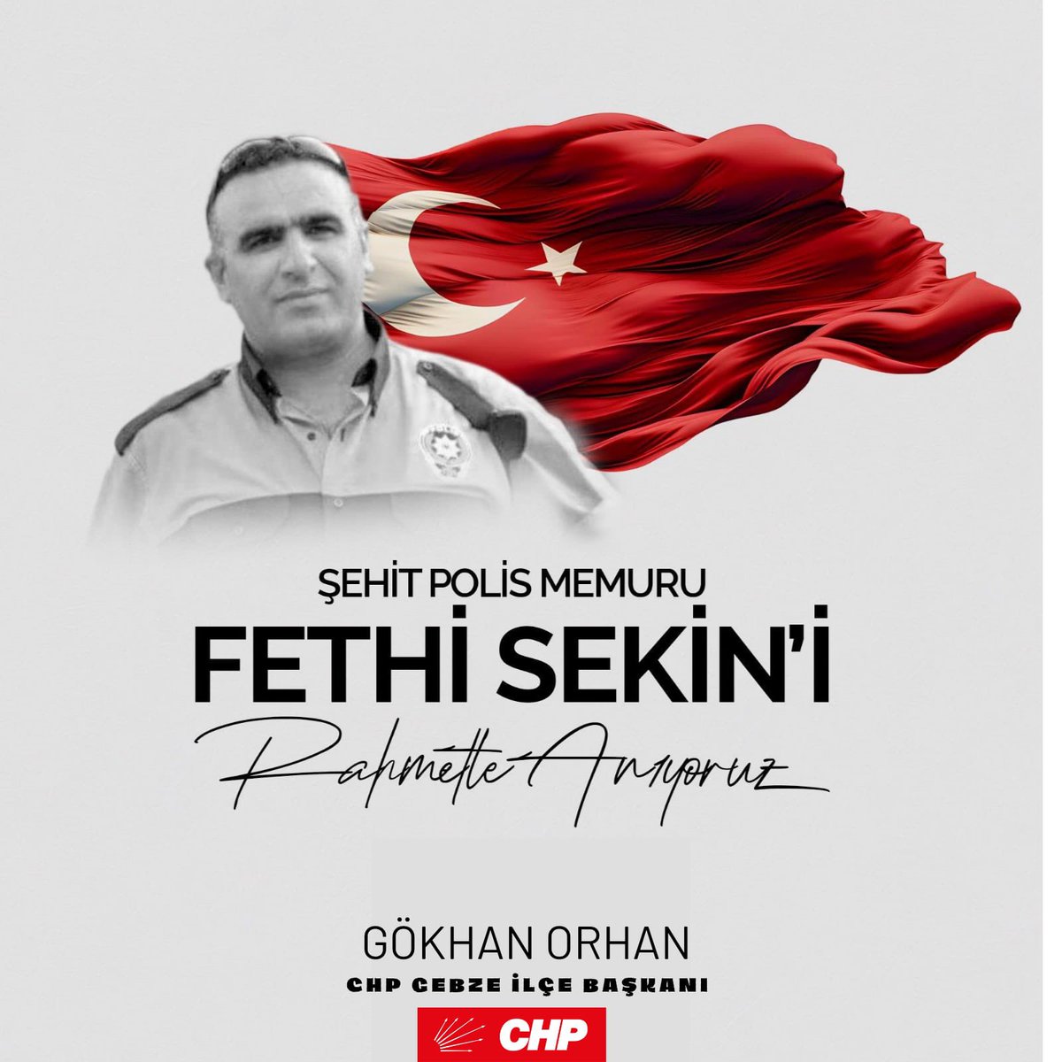 chpgebze_'s tweet photo. Kahraman Şehit Polis Fethi Sekin’i şehadetinin yıldönümünde rahmet ve minnetle anıyoruz.Mekanı cennet olsun. https://t.co/pl3STCvJSE