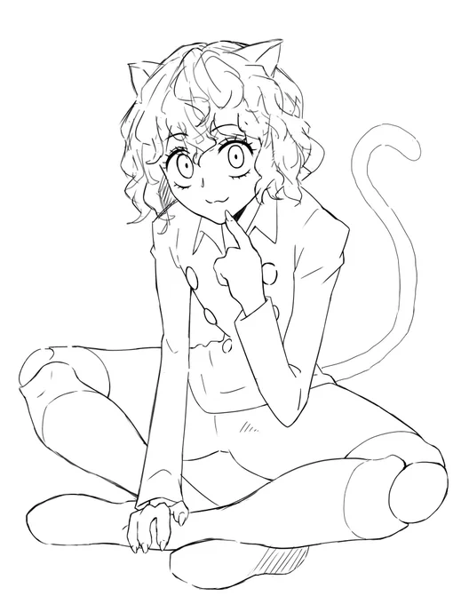 ネフェルピトーの線画中だニャ🐱 