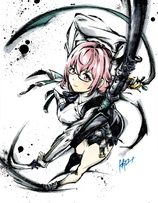 Zenless Zone Zero墨絵「月城 柳」#ゼンゼロ   #ゼンレスゾーンゼロ #zzzero  #墨絵 